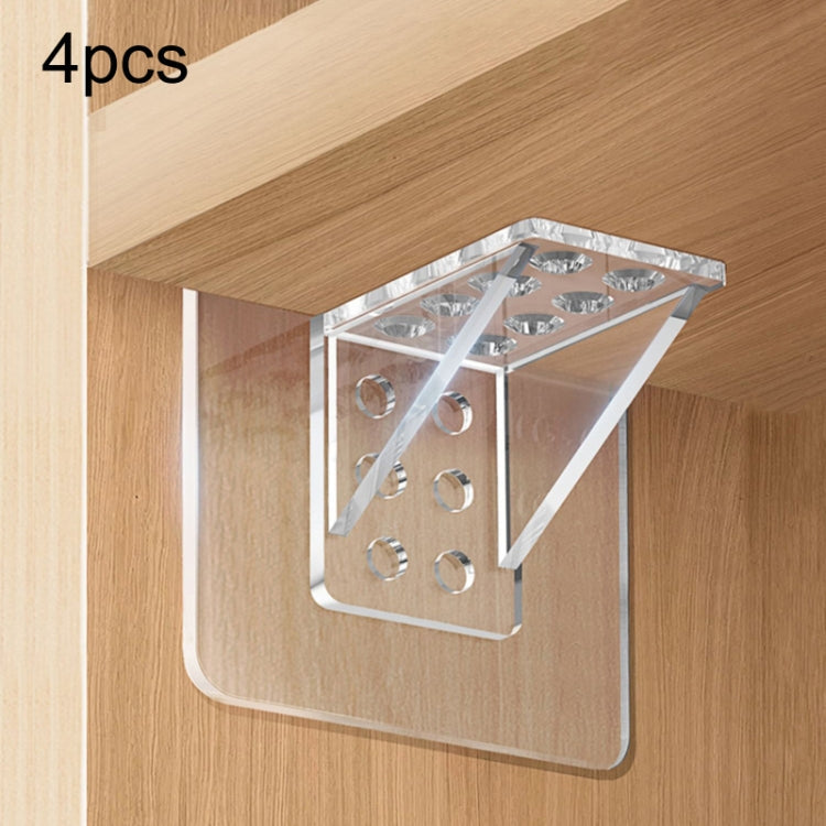 4pcs Partition Bracket No Punch Right Angle Laminate Shelf Wardrobe Partition Board Fixing Holder