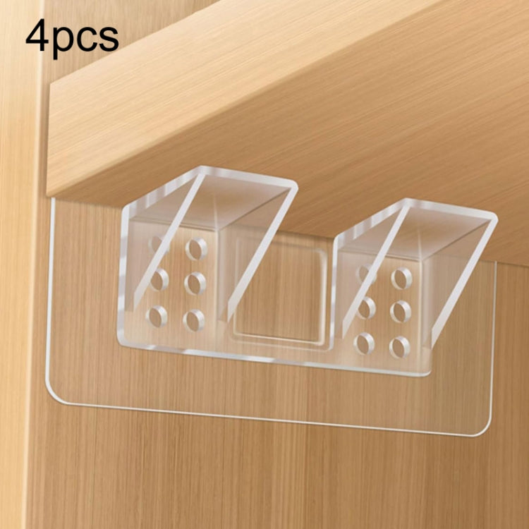 4pcs Partition Bracket No Punch Right Angle Laminate Shelf Wardrobe Partition Board Fixing Holder