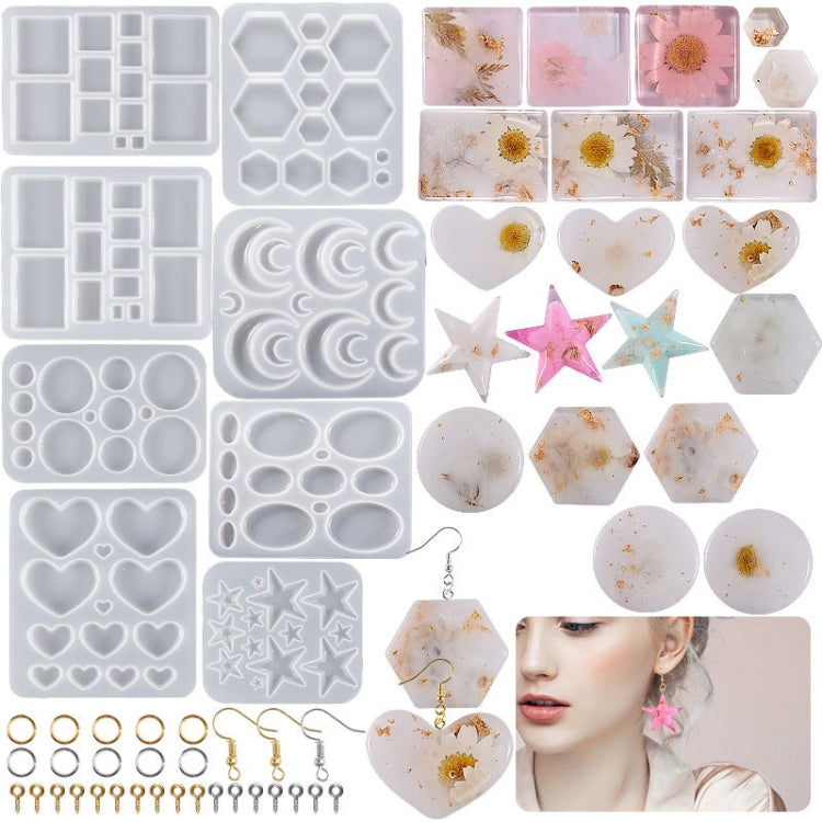 DIY Epoxy Resin Three-Dimensional Geometric Pendant Earring Silicone Mold My Store