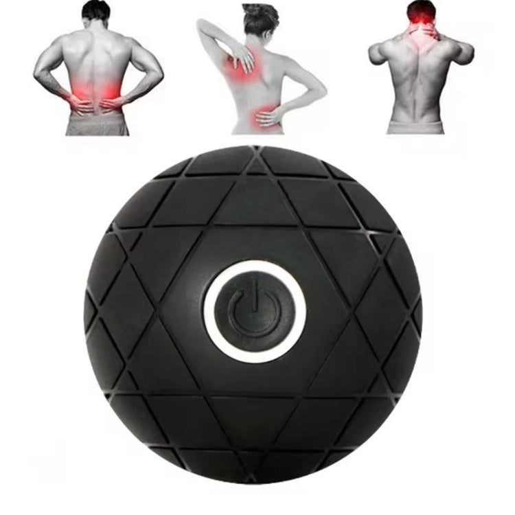 3D Vibrating Yoga Ball Muscle Relaxation Massage Fitness Ball Rechargeable Handheld Silicone Massage Ball(Black)-Reluova