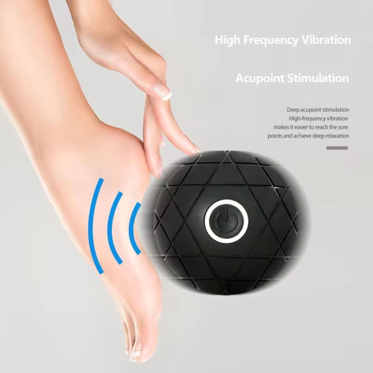 3D Vibrating Yoga Ball Muscle Relaxation Massage Fitness Ball Rechargeable Handheld Silicone Massage Ball(Black)-Reluova