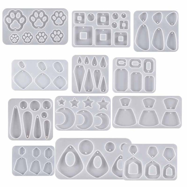 5pcs DIY Crystal Epoxy Earrings Silicone Mold Pendant Jewelry Mold My Store