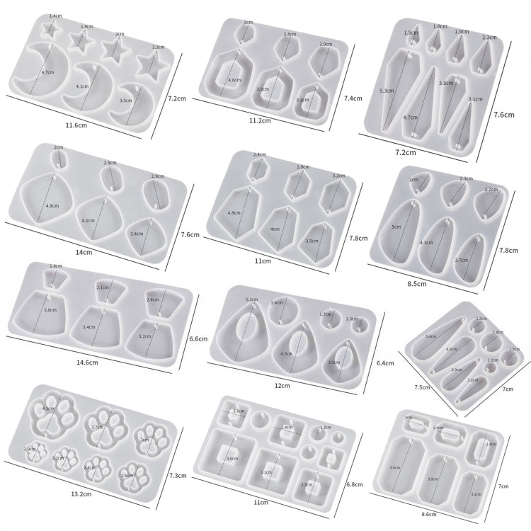 5pcs DIY Crystal Epoxy Earrings Silicone Mold Pendant Jewelry Mold