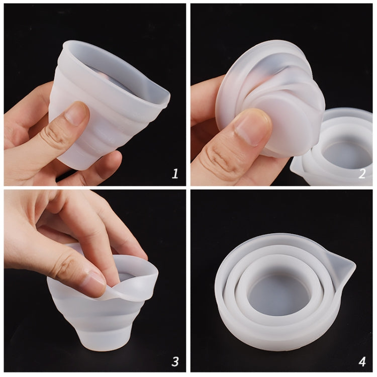 Folding DIY Epoxy Measuring Cup Silicone Mold Candle Plaster Glue Mixing Cup My Store