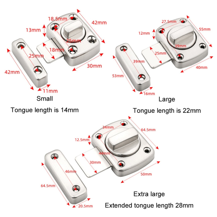 Stainless Steel Rotate Bolt Latch Anti-Theft Security Bathroom Door Lock Spring Latch My Store