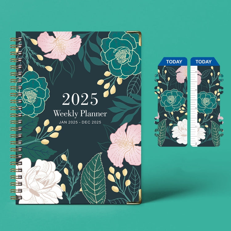 A5 2025 English Coil Calendar Notebook Diary Work Plan Book