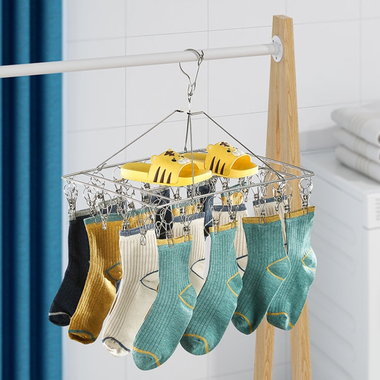 Square Socks Drying Hanger Stainless Steel Multifunctional Windproof Drying Rack