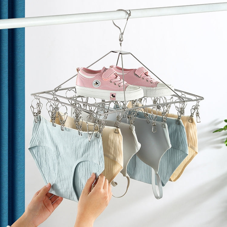 Square Socks Drying Hanger Stainless Steel Multifunctional Windproof Drying Rack