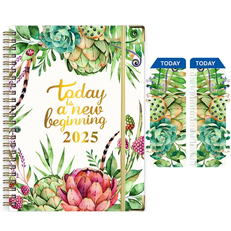 2025 English Notebook A5 Coil Notepad 365 Day Work Schedule Diary-Reluova