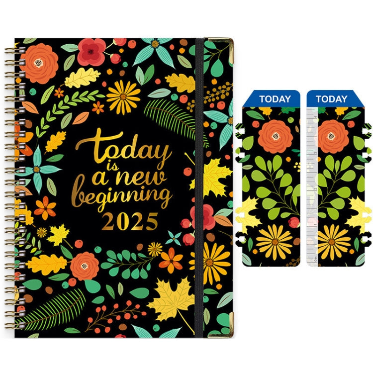 2025 English Notebook A5 Coil Notepad 365 Day Work Schedule Diary-Reluova