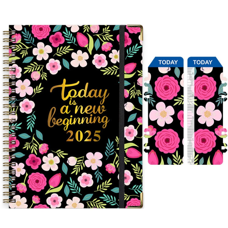 2025 English Notebook A5 Coil Notepad 365 Day Work Schedule Diary-Reluova