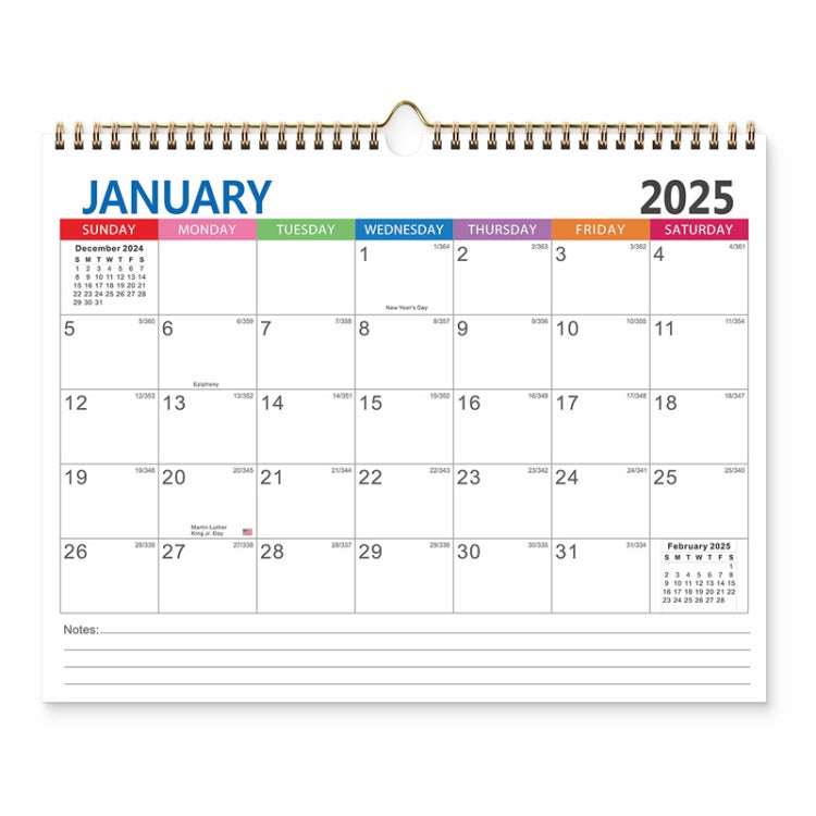 English Wall Calendar 365 Day Countdown Calendar Double Coil Simple Holiday Schedule My Store