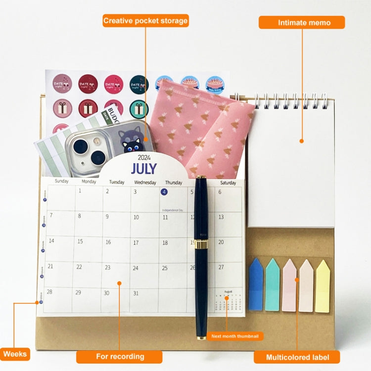 Desktop Calendar Multifunctional Self-Discipline Punch Card Calendar Planner