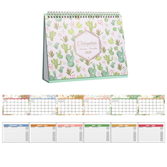 2025 January-December English Desk Calendar Desktop Annual Memo Ornament Flip Page Notebook