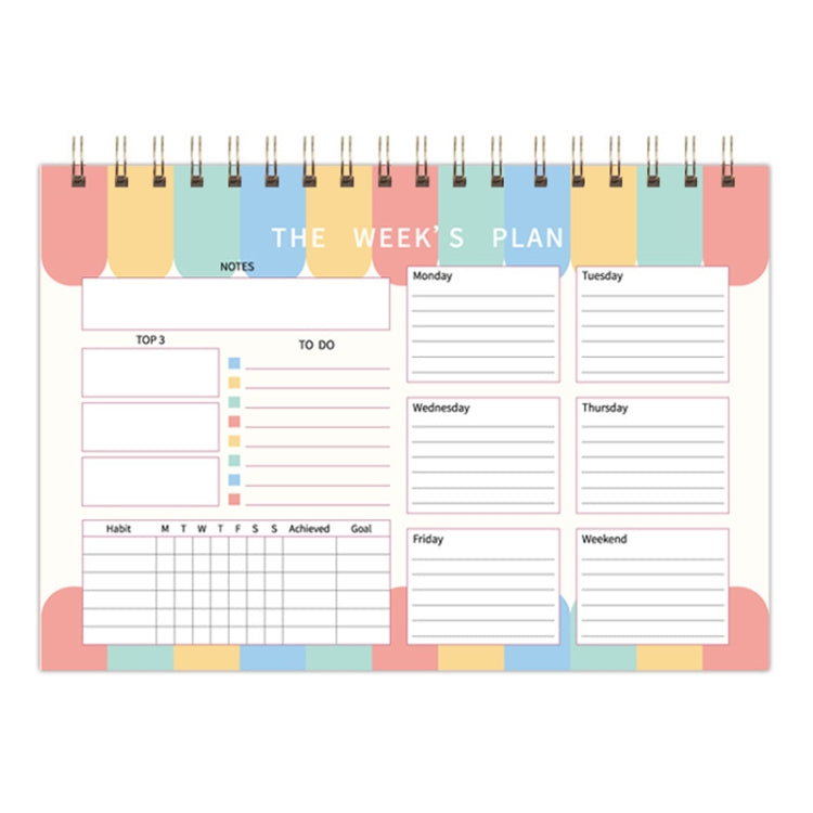 A5 Weekly Planner Notebook Waterproof Planner Coiled Clocking Memo My Store