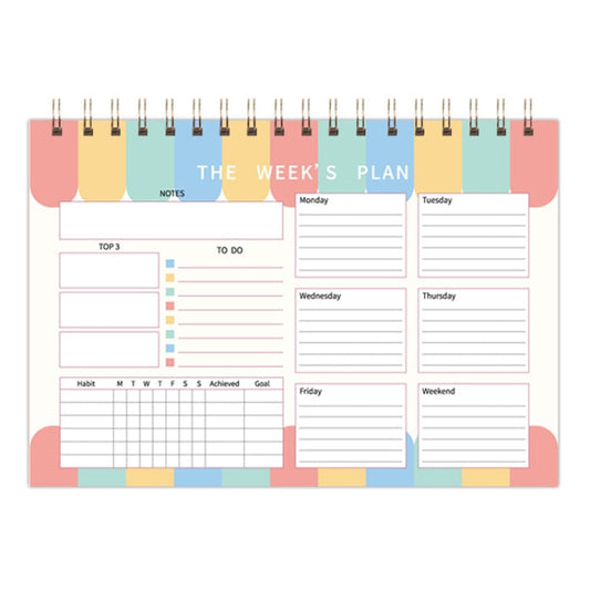 A5 Weekly Planner Notebook Waterproof Planner Coiled Clocking Memo