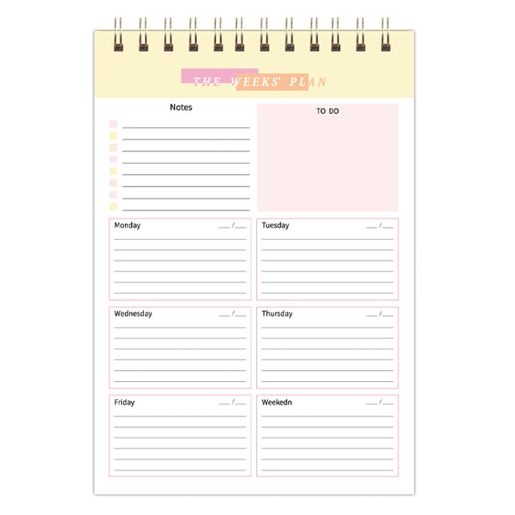 A5 Weekly Planner Notebook Waterproof Planner Coiled Clocking Memo