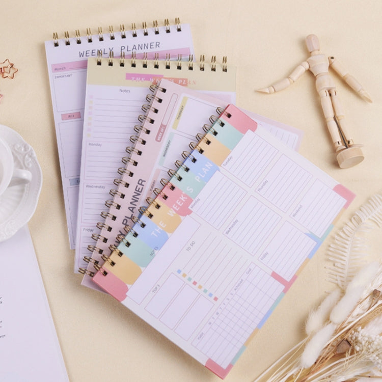 A5 Weekly Planner Notebook Waterproof Planner Coiled Clocking Memo