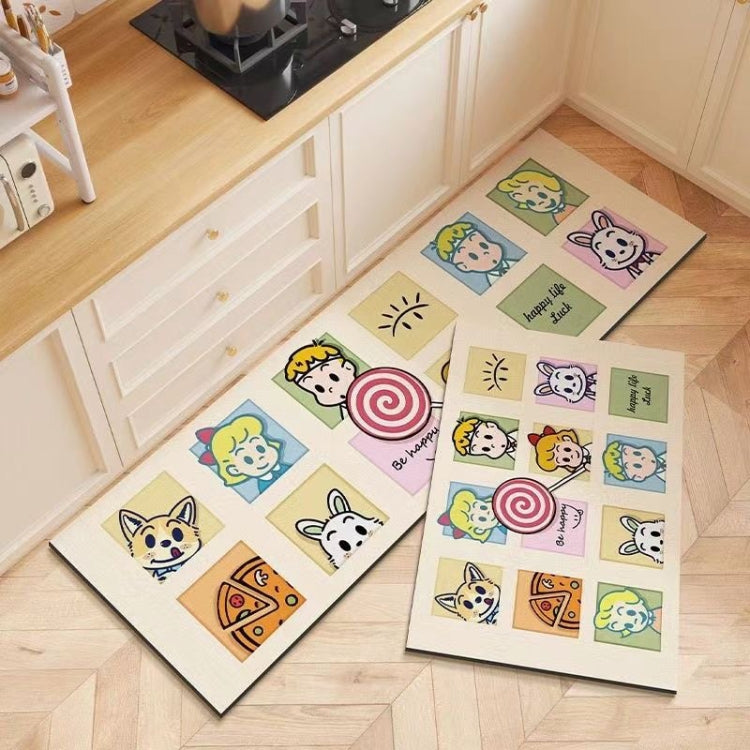 2pcs / Set Household Kitchen Oil-Absorbing Cartoon Pad Bathroom Non-Slip Quick-Drying Mat My Store