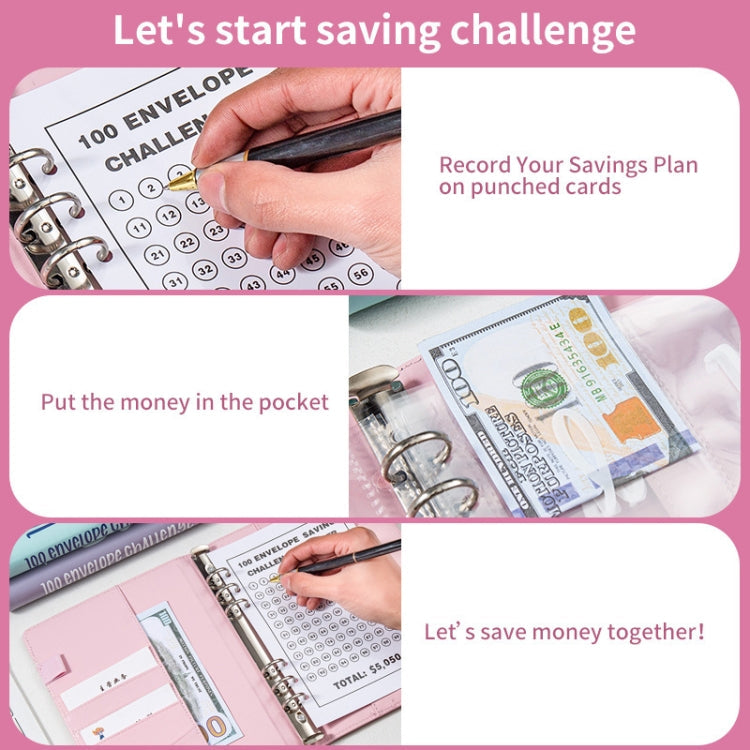 A5 100 Day Savings Challenge Envelope Budget Planner Binder Notebook Handbook My Store