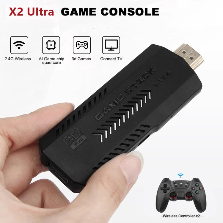 X2 Ultra Video Game Stick Console With 2.4G Double Wireless Controller Reluova