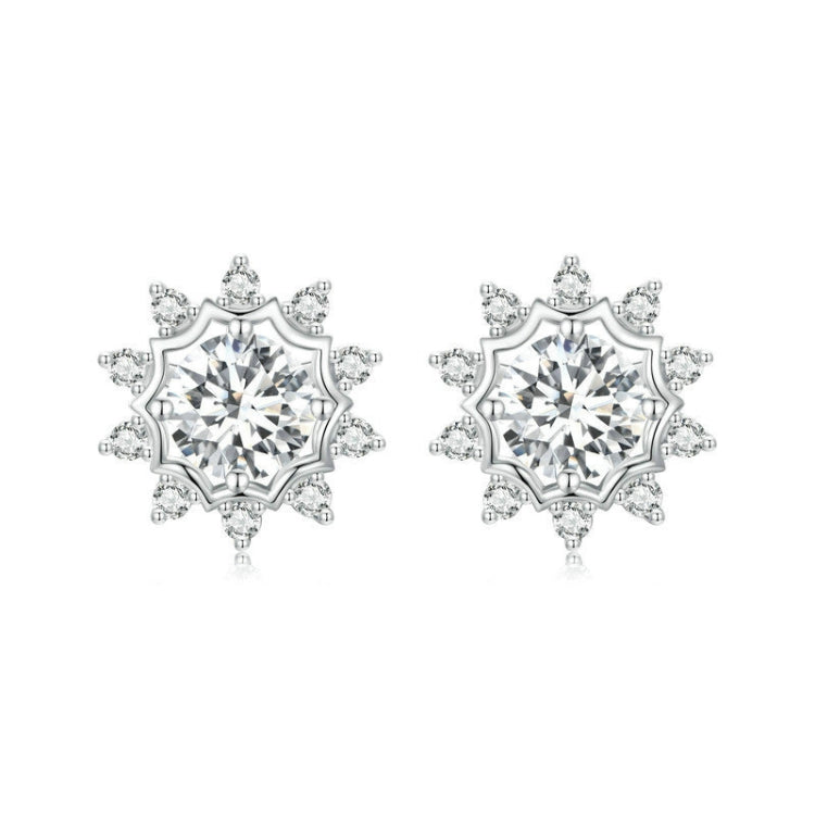 S925 Sterling Silver Plated With White Gold Shining Moissanite Earrings My Store