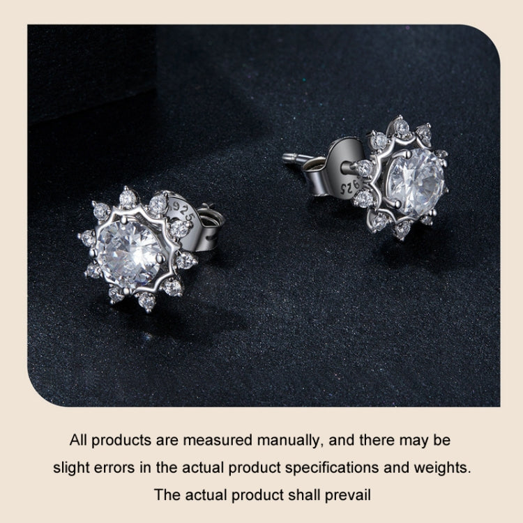 S925 Sterling Silver Plated With White Gold Shining Moissanite Earrings My Store