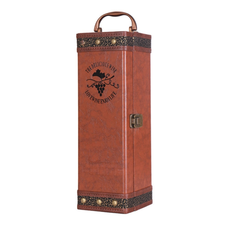 Single Red Wine Box Leather Wine Packaging Box Red With Wine Tools