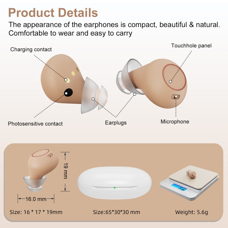 Z-26D1 Digital DSP In-ear TWS Invisible Hearing Aid Rechargeable Touch Control Sound Amplifier