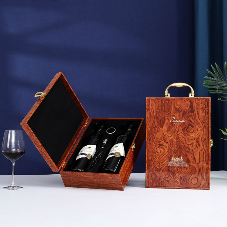 Double Piano Finish Red Wine Box Wooden Packing Case Wine Gift Box With Tools My Store