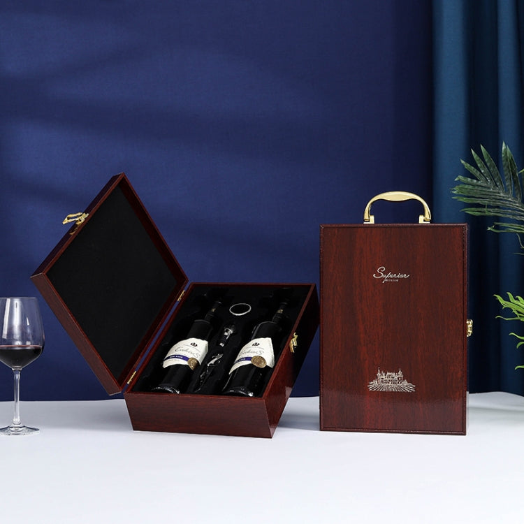 Double Piano Finish Red Wine Box Wooden Packing Case Wine Gift Box With Tools My Store