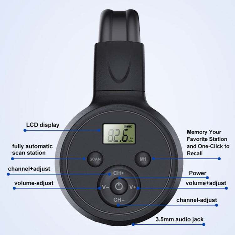 F4 Digital Display Automatic Scanning Foldable FM Radio Headphone - Reluova