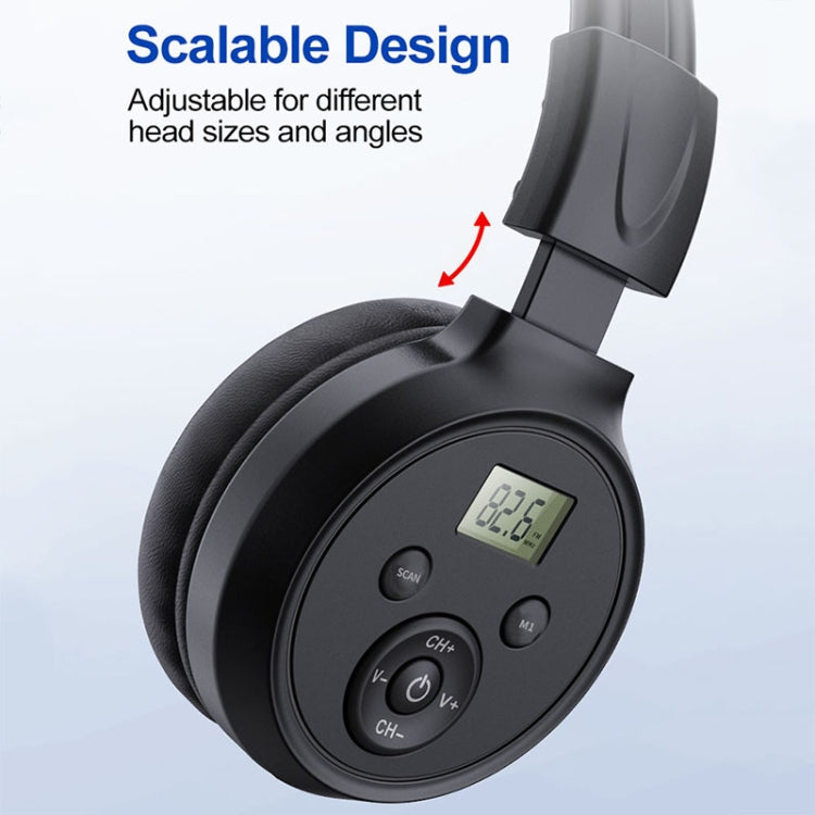 F4 Digital Display Automatic Scanning Foldable FM Radio Headphone - Reluova