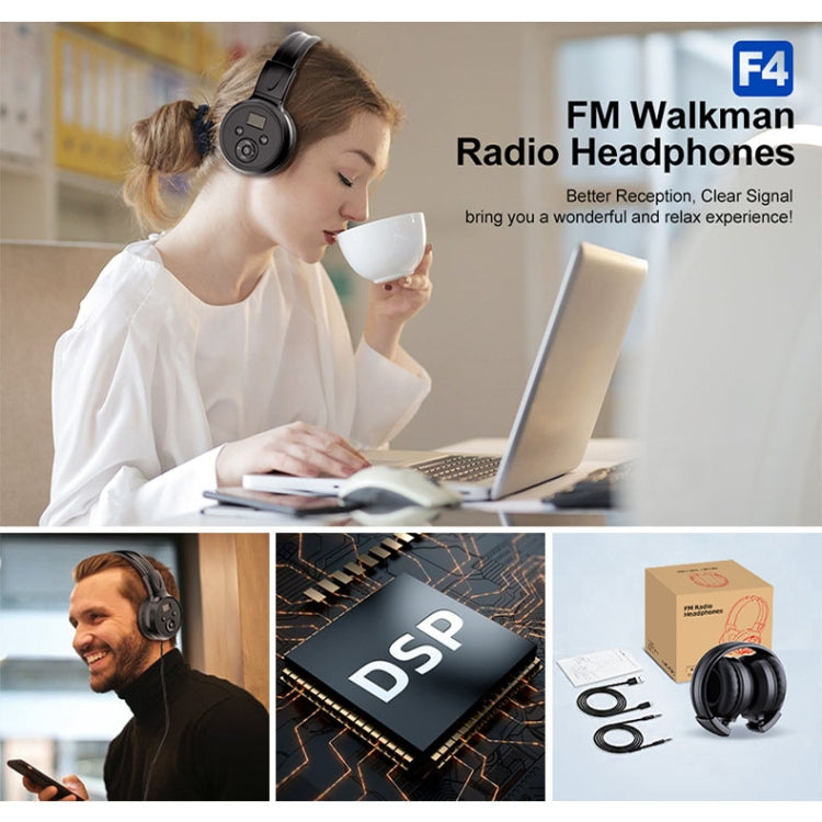 F4 Digital Display Automatic Scanning Foldable FM Radio Headphone - Reluova