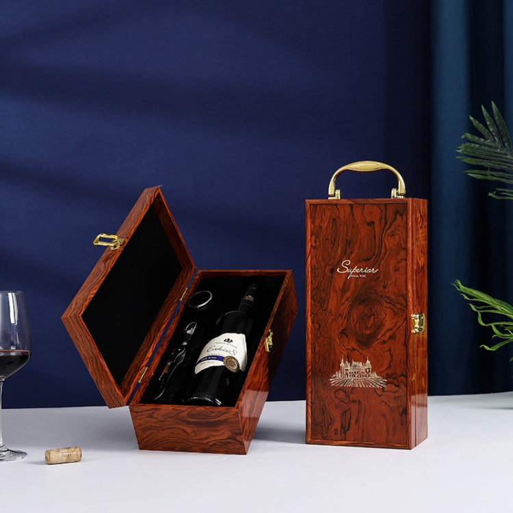 Single Piano Finish Red Wine Box Wooden Packing Case Wine Gift Box With Tools My Store