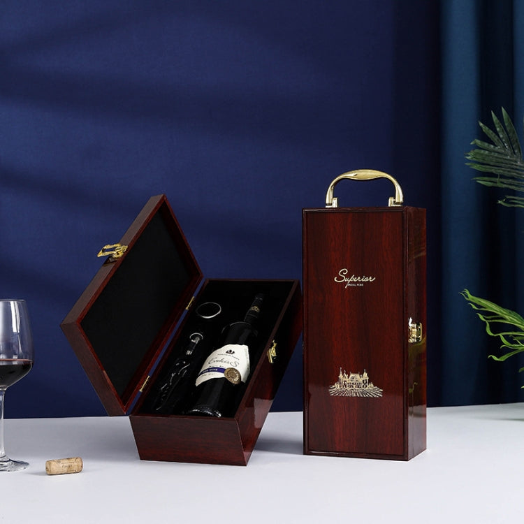 Single Piano Finish Red Wine Box Wooden Packing Case Wine Gift Box With Tools My Store