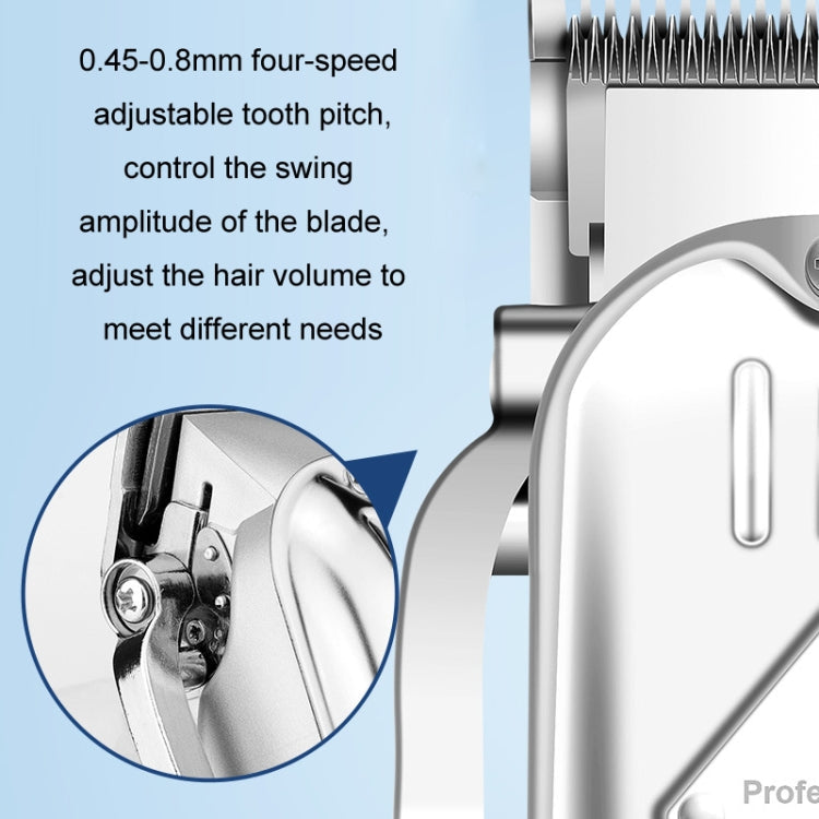 3pcs /Set Men Home Hair Salon High-power Hair Clipper(Gold)-Reluova