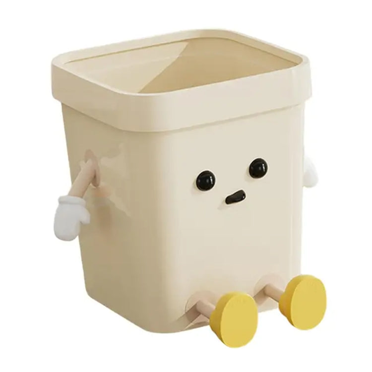 Cute Square Trash Can Household Living Room Bathroom Garbage Bin