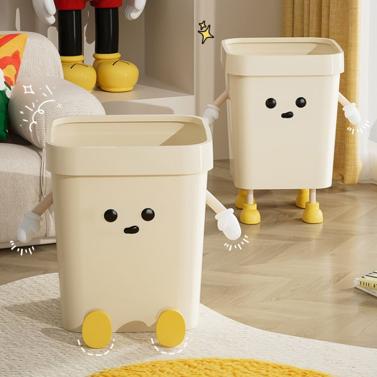 Cute Square Trash Can Household Living Room Bathroom Garbage Bin