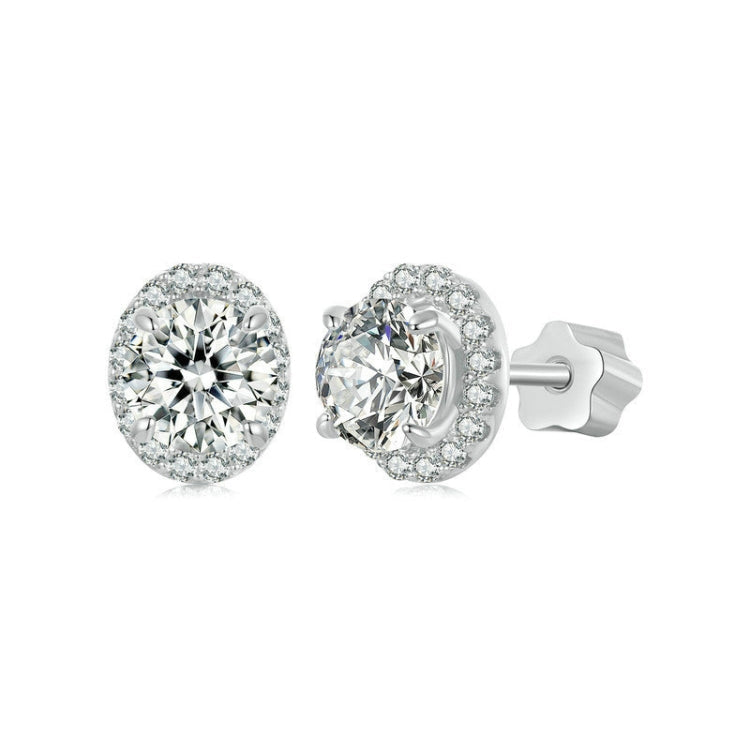 S925 Sterling Silver With White Gold Moissanite Earrings My Store