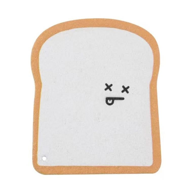 Cute Toast Absorbent Wood Pulp Sponge Brush Dishwashing Wipe Kitchen Cleaning Tool Reluova