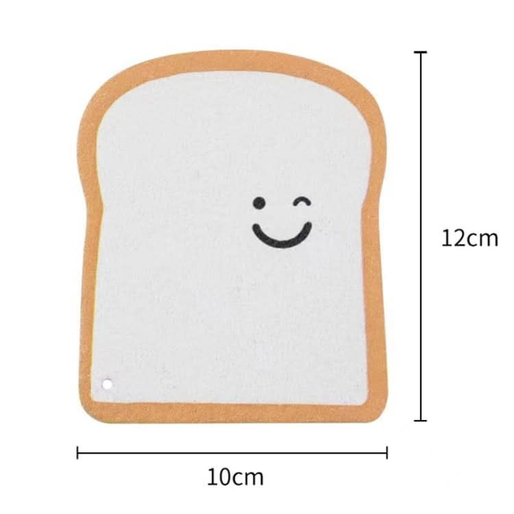 Cute Toast Absorbent Wood Pulp Sponge Brush Dishwashing Wipe Kitchen Cleaning Tool Reluova