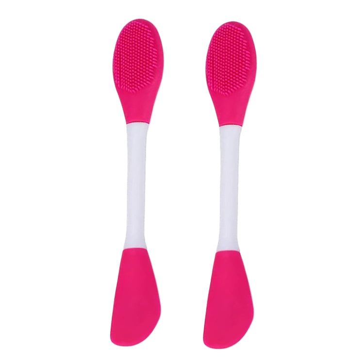 2pcs Dual Head Silicone Face Mask Brush Face Cleansing Massage Brush Mud Mask Applicator(Rose)-Reluova