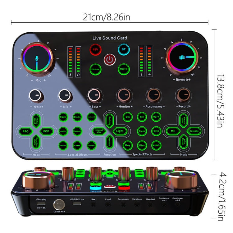 K600 48V English Version Live Dedicated Sound Card Reluova