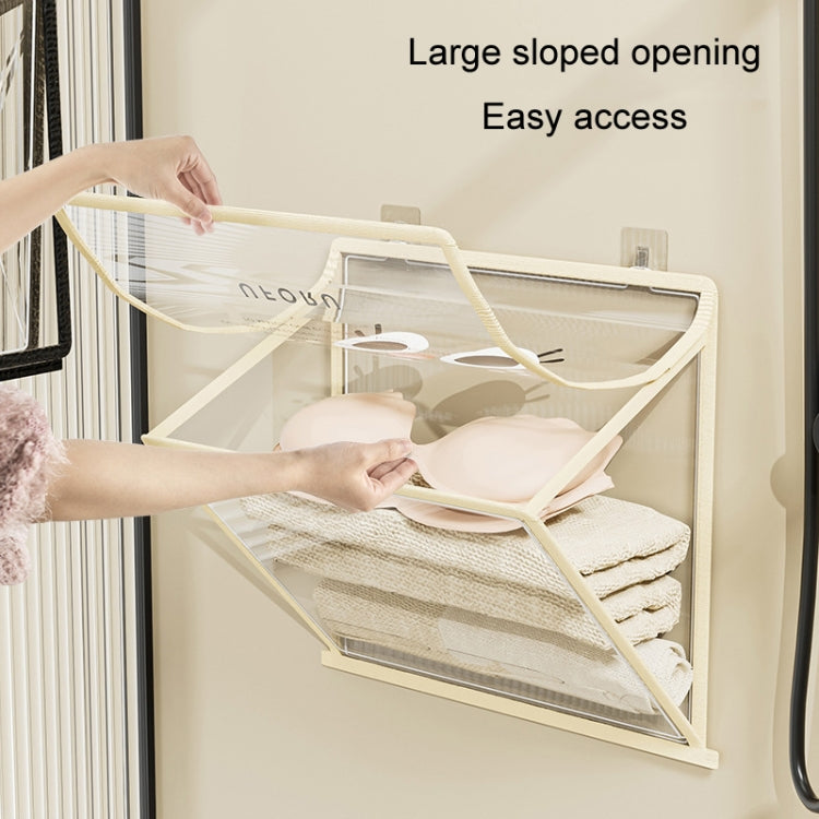 Bathroom Hanging Bag Foldable Transparent With Lid Waterproof Clothes Socks Storage Bag Reluova