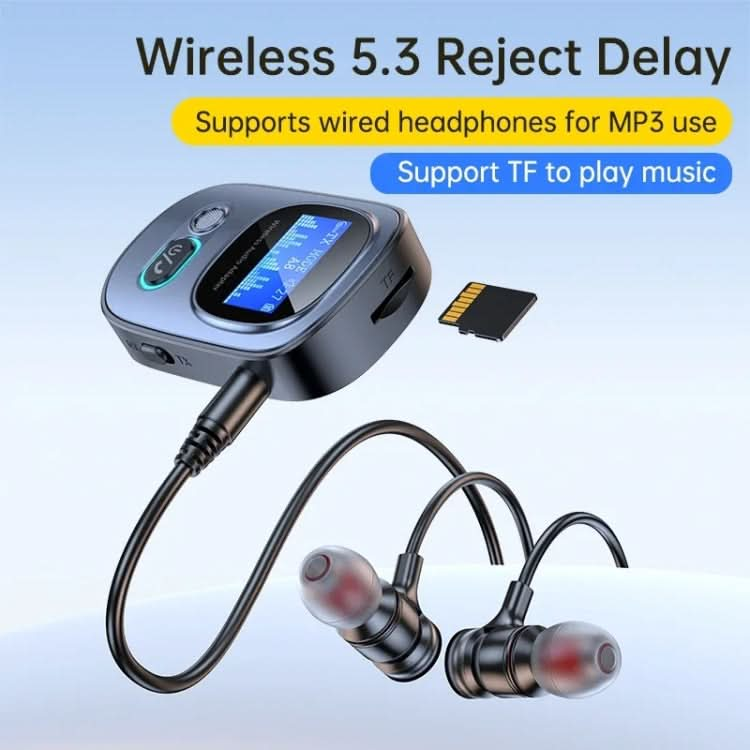 Bluetooth 5.3 Audio Adapter Receiver Transmitter MP3 Player Supports Wired Headset / TF Card