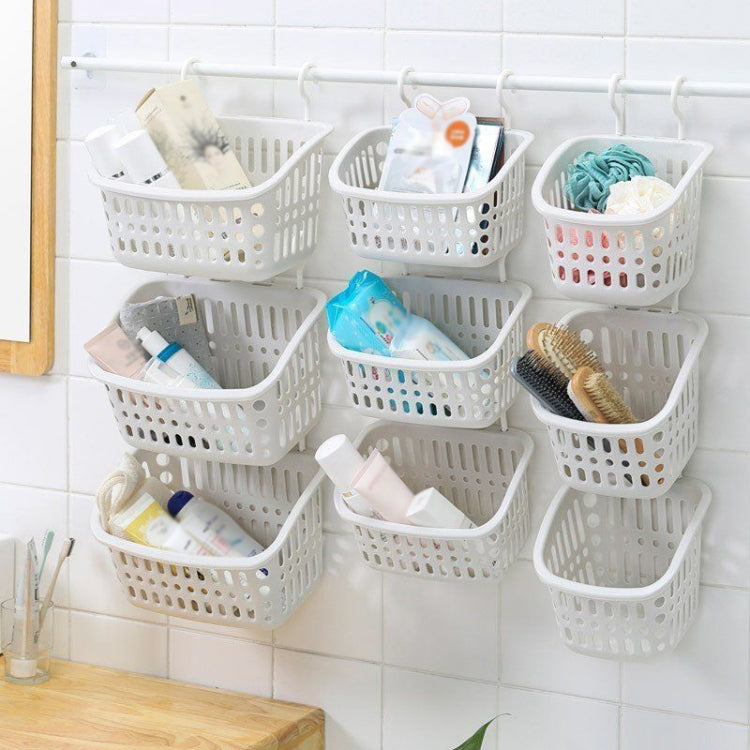 Plastic Hanging Basket With Hook Kitchen Storage Drain Basket Shelf Bathroom Organizer