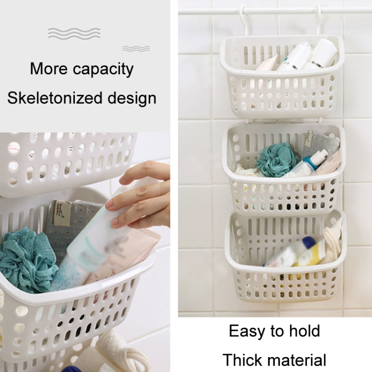 Plastic Hanging Basket With Hook Kitchen Storage Drain Basket Shelf Bathroom Organizer