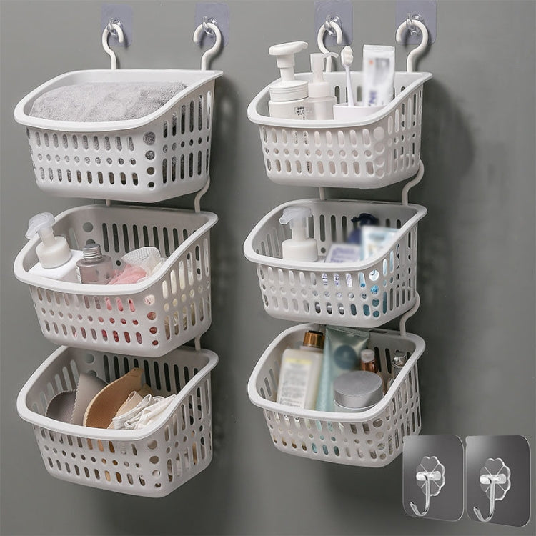 Plastic Hanging Basket With Hook Kitchen Storage Drain Basket Shelf Bathroom Organizer My Store