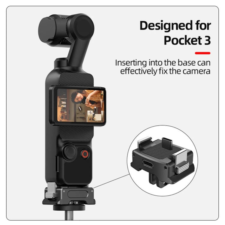 For DJI OSMO Pocket 3 Camera Charging Base Quick Release Mount Adapter With 1/4 Inch Hole